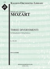 Divertimenti K. 136-138 Orchestra sheet music cover